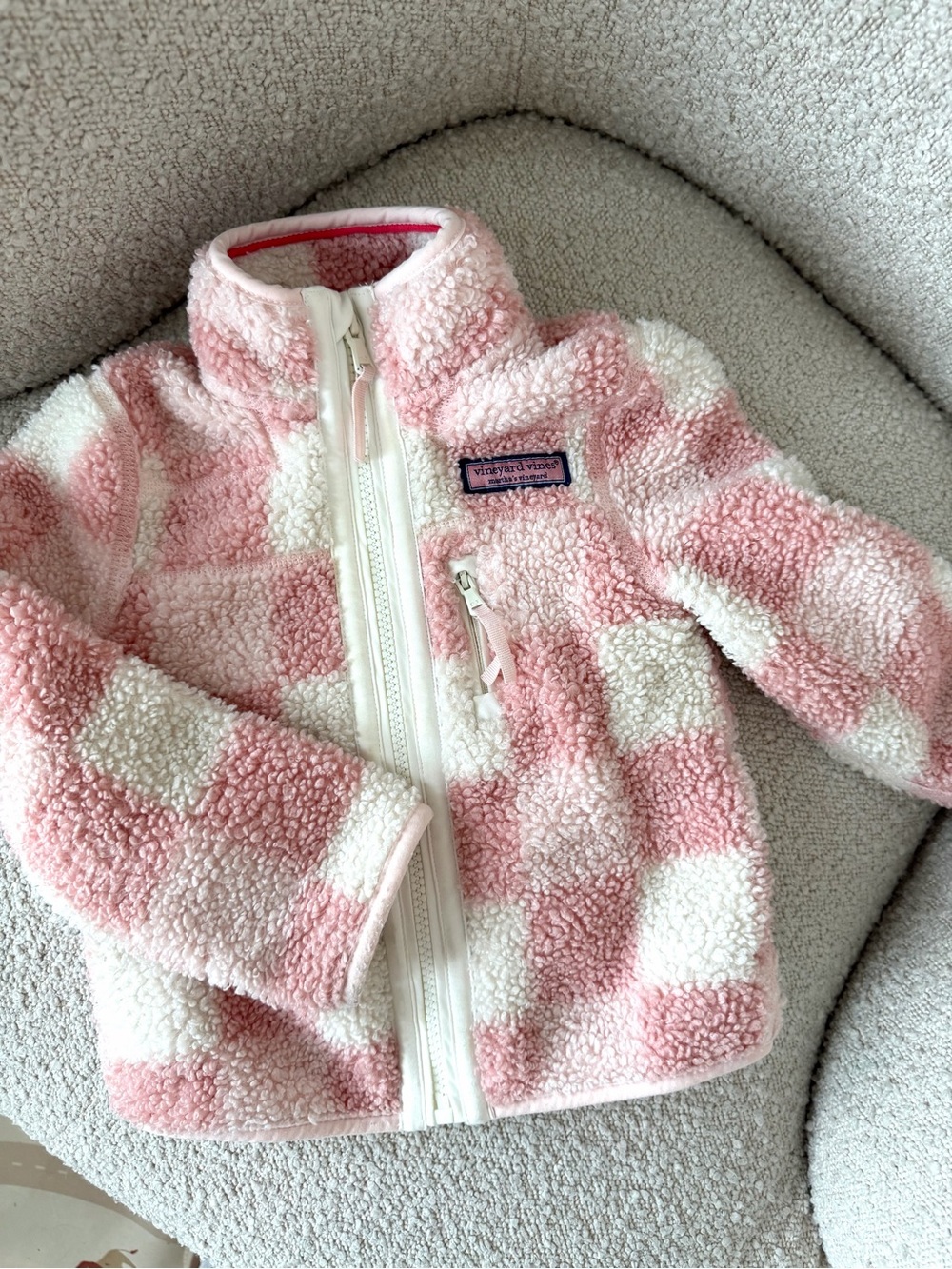 Vineyard Vines Girls 3T Pink Sherpa Fleece Jacket